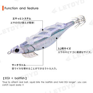 <span class=keywords><strong>LETOYO</strong></span> LT130831 <span class=keywords><strong>Egi</strong></span> 3,2 #20g 12,3 cm cebo de gambas señuelo camarones calamar Jigs venta al por mayor OEM plomo brillo luminoso Japón <span class=keywords><strong>EGI</strong></span> calamar Jig - Product Image 4