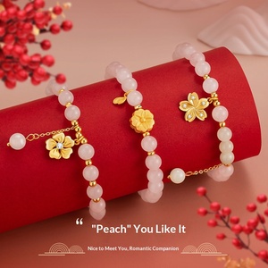 Tao Zhi Yao Yao Plata de Ley 925 con Jade de Hotan, Cristal Rosa Electrochapado, Flor de Cerezo, Estilo Dulce y Lindo, Flor de Instagram - Product Image 4