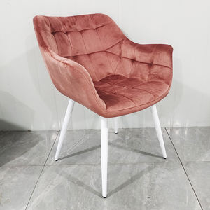 Ghế ăn lưng tựa hiện đại, chất liệu nhung nhẹ, thiết kế công thái học, bọc nhung và chân kim loại - Product Image 2