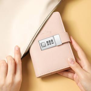 Carnet de notes A7 personnalisé en cuir PU rigide, style vintage, avec serrure à code <span class=keywords><strong>secret</strong></span> et reliure cousue, multicolore - Product Image 4