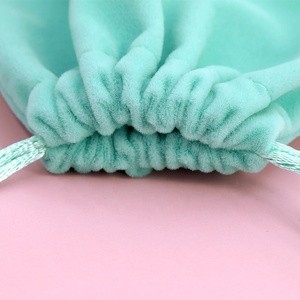 FY gioielli borsa di velluto Logo personalizzato morbida borsa blu Tiffany borse in velluto scamosciato per collana bracciale confezione regalo - Product Image 2