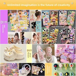 Zili résine Cartoon chat DIY Crocs décoration pinces à cheveux mignons et accessoires de cheveux fait main matériau de montage - Product Image 4