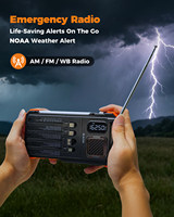 Banco de Energía Solar de 20000mAh con Radio FM, Manivela, Cargador Portátil para Exteriores, Altavoz Impermeable, Alarma SOS y Luz LED