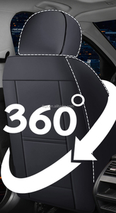 Fundas de Asiento de Coche de Cuero Nappa Negro, Juego Completo Compatible con Audi A3 Q3 Q5 <span class=keywords><strong>Citroen</strong></span> <span class=keywords><strong>C4</strong></span>, Decoración Interior de Auto Resistente a la Decoloración - Product Image 6