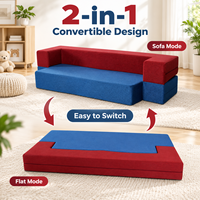 Canapé modulable bloc-couleur, housses amovibles à zip, assise en mousse compressible, canapé de sol pour salon et lounge