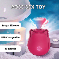 Jouet vibrant en forme de rose rechargeable par USB pour femmes, lavable, étanche, avec 10 vitesses, jouets sexuels en forme de rose