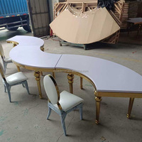 Table pour enfants en forme de S, prix d'usine, table ronde de luxe en acier inoxydable pour enfants, pour événements et fêtes