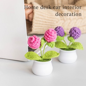 Flor de ganchillo hecha a mano personalizada, girasol en maceta, adorno de flor tejida, regalo en maceta para el Día del Maestro, flor de simulación. - Product Image 4