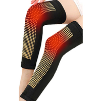 Tourmaline personnalisée acupression façonnage auto-chauffé pleine jambe longue Compression genou manches