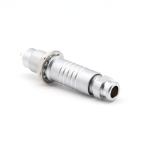 Conector Push-Pull Redondo de Latón con Contacto Automotriz, Adaptador de Enchufe con Núcleo de Goma en Forma de Media Luna y Recubrimiento de Oro