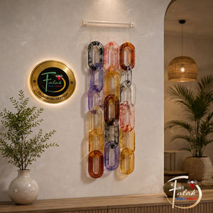 Escultura de Pared de Cadena de Eslabones de Resina de Alta Calidad Hecha a Mano por FWE, Diseño Art Deco, Decoración Navideña, Diwali, Bodas, Decoración del Hogar, Sala de Estar - Product Image 1