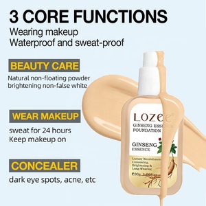 Base de Maquillaje LOZEE Ginseng Foundation <span class=keywords><strong>Fit</strong></span> <span class=keywords><strong>Me</strong></span>, Tonos Oscuros, Maquillaje Líquido con Brillo, Cosméticos de Belleza - Product Image 3