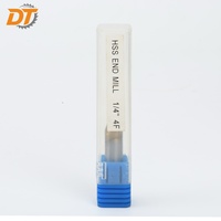 Fraise à queue HSS DT 1/4" à 4 cannelures, revêtement titane, 9,5 mm, pour CNC, tige droite, pour bois et aluminium