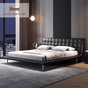 Italiano moderno camera da <span class=keywords><strong>letto</strong></span> mobili alta <span class=keywords><strong>testiera</strong></span> in pelle doppio tessuto regina King Size <span class=keywords><strong>letto</strong></span> Set di lusso fabbrica di <span class=keywords><strong>legno</strong></span> all'ingrosso - Product Image 2