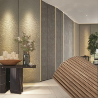 Panneau mural flexible en MDF 3D à motif géométrique, finition placage bois moderne, pour salon, hôtel, hall