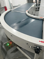 Convoyeur à bande PVC/PU courbé incliné, machine de levage automatique, mini-convoyeur à bande plate pour la production alimentaire