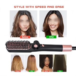 Men's Foldable Electric Straightening <b>Comb</b> Plastic Bristle Beard Straightener Brush for Hotel Use - Product Image 6