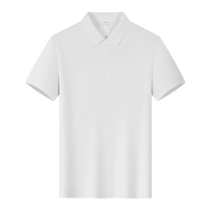 Polo Shirt Nylon Solid Color Breathable Daily Wear Short Sleeve Work Uniform - Product Image 1