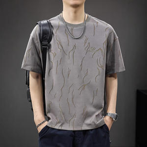 T-shirt personnalisé à manches courtes pour homme en tissu tissé polyester/coton 200 grammes, design vierge, motif imprimé, écologique - Product Image 2