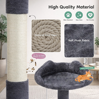 Arbre à chat anti-basculement en velours écologique et durable avec poteaux en sisal, structure d'escalade multi-niveaux en peluche pour grands chats, pour intérieur, en carton