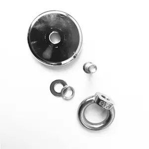 China small neodymium magnetic material round magnet with eyebolt fishing magnets pot magnet set