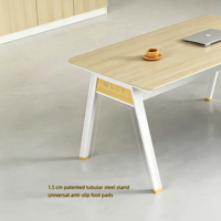 Bureau de direction moderne et minimaliste en chêne E0 avec armoire de rangement et chaise de bureau