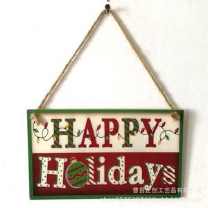 Letrero Navideño de Madera para Pared, Rectangular, Pintado, Decoración Navideña para el Hogar, Interior/Exterior, Artesanía - Product Image 1