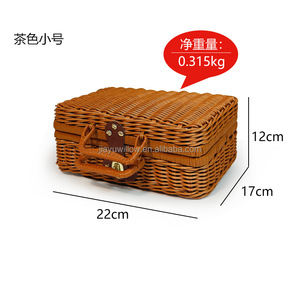 JY 휴대용 라탄 피크닉 바구니 (거실 수납 또는 선물용) - Product Image 6