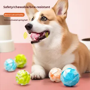 Toptan İki Renkli Elastik Top TPR Evcil Hayvan Oyuncağı Dayanıklı Dahili Ses Çıkaran İnteraktif Köpek Çiğneme ve Diş Temizleme Oyuncağı Köpek Oyunu İçin - Product Image 1