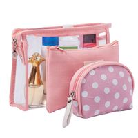 Vente en gros Chine : Offre Spéciale OEM – 3 Ensembles de Trousse de Maquillage Transparente en PVC avec Fermeture Éclair, Mignonnes et Imperméables pour Voyage