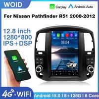 Radio para Auto Android 15 de 12.8 Pulgadas para Nissan Navara D40 Nissan Pathfinder R51 2008-2012, Reproductor Multimedia para Auto, Unidad Principal con Pantalla Táctil