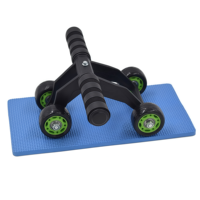 Rouleaux abdominaux silencieux à 4 roues pour usage domestique – Entraînement complet du corps, exercice abdominal, roulement fluide et sans obstacle – Équipement de fitness