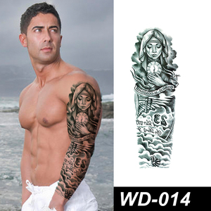 Haute Qualité Noir Vierge Foi Plein Bras Fleur Temporaire Papier Tatouage Autocollants Étanche pour Visage & Corps-Vente en Gros - Product Image 2