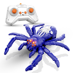 Juguete de Araña Teledirigida Realista de Plástico con Luces LED para Niños, Robot Araña RC que Escala Paredes y Gira, Ideal para Bromas - Product Image 1