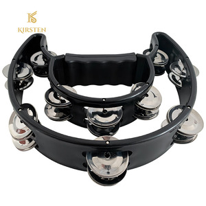 Instrument de percussion tenu dans la main Jingles en métal Tambourins <span class=keywords><strong>demi</strong></span>-<span class=keywords><strong>lune</strong></span> <span class=keywords><strong>Tambourin</strong></span> à double rangée pour enfants adultes - Product Image 3
