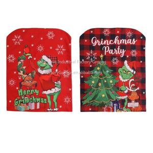 Caliente regalos de Navidad <span class=keywords><strong>Grinch</strong></span> muñeca silla cubierta Monster Green Jay Silla de comedor cubierta de dibujos animados silla <span class=keywords><strong>gorra</strong></span> - Product Image 4