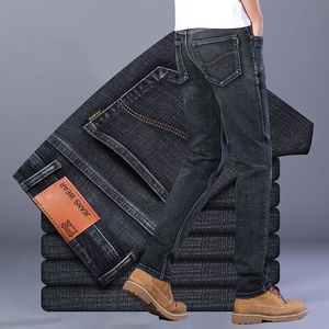 <span class=keywords><strong>Jeans</strong></span> Elasticizzati da <span class=keywords><strong>Uomo</strong></span> a <span class=keywords><strong>Vita</strong></span> <span class=keywords><strong>Alta</strong></span>, Vestibilità Larga, Stile Business Casual, per Primavera Estate, in Tessuto Tinta Unita, Lavaggio Medio, Versatili - Product Image 2