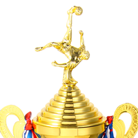 Trophées sportifs en métal personnalisés très demandés, grandes coupes de football avec logo gravé par UV, trophée de volley-ball