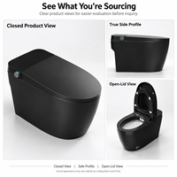 WC intelligent de luxe en céramique monobloc de forme carrée avec bidet intégré, séchoir à air chaud, siège chauffant et télécommande