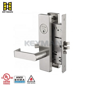 <span class=keywords><strong>Serrure</strong></span> à levier à mortaise cylindrique moderne KEYMAN Ansi ul pour entrée intérieure et extérieure, principalement pour porte en bois, passage privé - Product Image 2