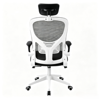 Chaise de bureau exécutive FlameGlow moderne et confortable avec siège pivotant réglable, accoudoirs en maille, dossier solide en PVC, pliable pour la maison et le bureau