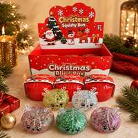 Coffret Mystère de Noël Squishy Bun – Jouet Anti-Stress Super Rebondissant, Extensible, Pailleté, à Remontée Lente, Surprise et Apaisant pour l'Anxiété