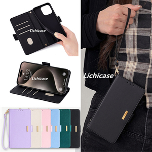 Étui portefeuille à rabat avec boucle magnétique Lichicase pour Realme 15 15 Pro GT7 GT <span class=keywords><strong>7T</strong></span>, étui en cuir PU avec cordon, <span class=keywords><strong>coque</strong></span> de téléphone - Product Image 3