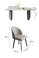 Table et chaises en pierre italienne, combinaison moderne et simple, table rectangulaire haut de gamme pour petite famille
