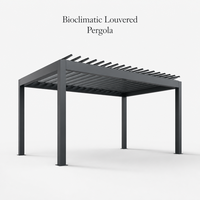 Pergola bioclimatique sur mesure 3x3m 6x4m, toit en aluminium à lames motorisées réglables, gazebo extérieur