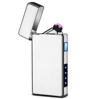 Briquet électronique USB en métal personnalisé modèle 2026, briquet électronique USB à double arc pour tube et cigare