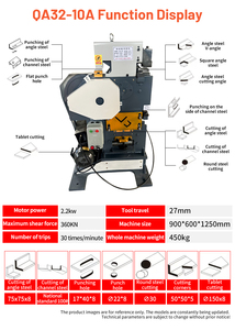 Machine de découpe et de cisaillement mécanique pour fer 360KN, coupe-fils d'angle en acier 2.2kw - Product Image 1