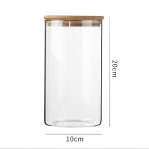 Clear Borosilicate 500ml Glass <b>Storage</b> Jars With Airtight Bamboo Lid Stackable Food Containers for Kitchen Pantry Organization - Product Image 4