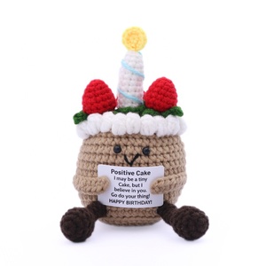 Nuevo Pastel de Cumpleaños Hecho a Mano con Ganchillo, Tarjeta de Energía Positiva, Postre, Té con Leche de Perlas, Muñeca de Ganchillo Decorativa, Regalo de Navidad - Product Image 1