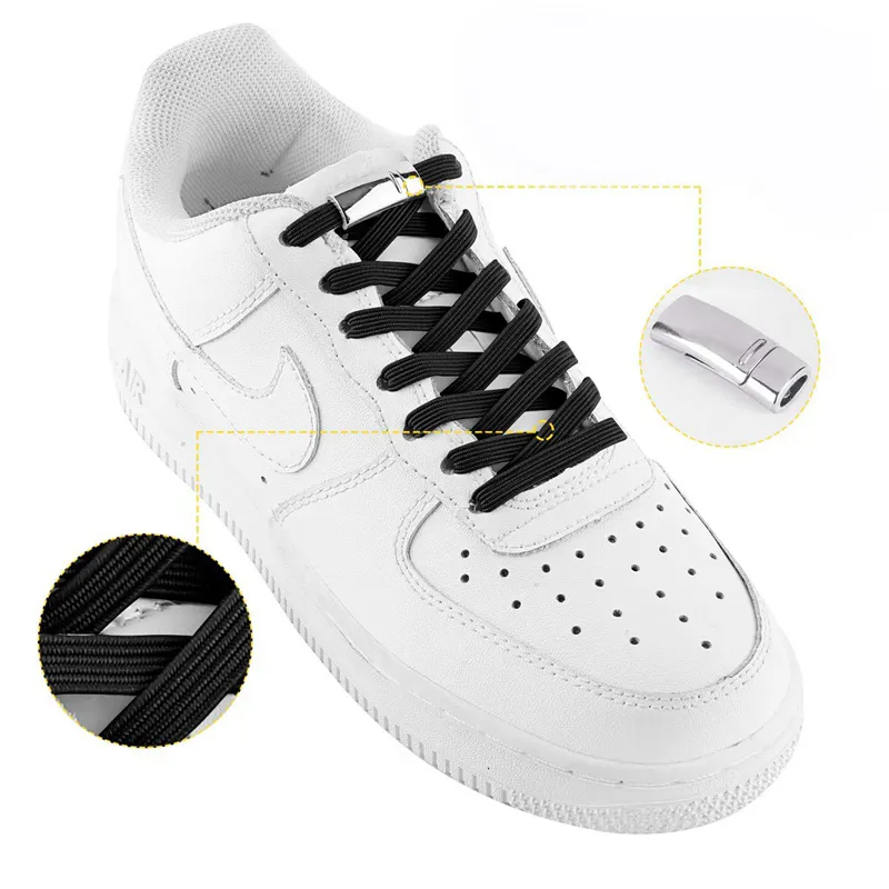2022 منتجات جديدة أحذية رياضية رجالية لا التعادل كسول أربطة حذاء مرنة مع المغناطيسي مشبك معدني كليب قفل مغناطيسي أربطة أحذية